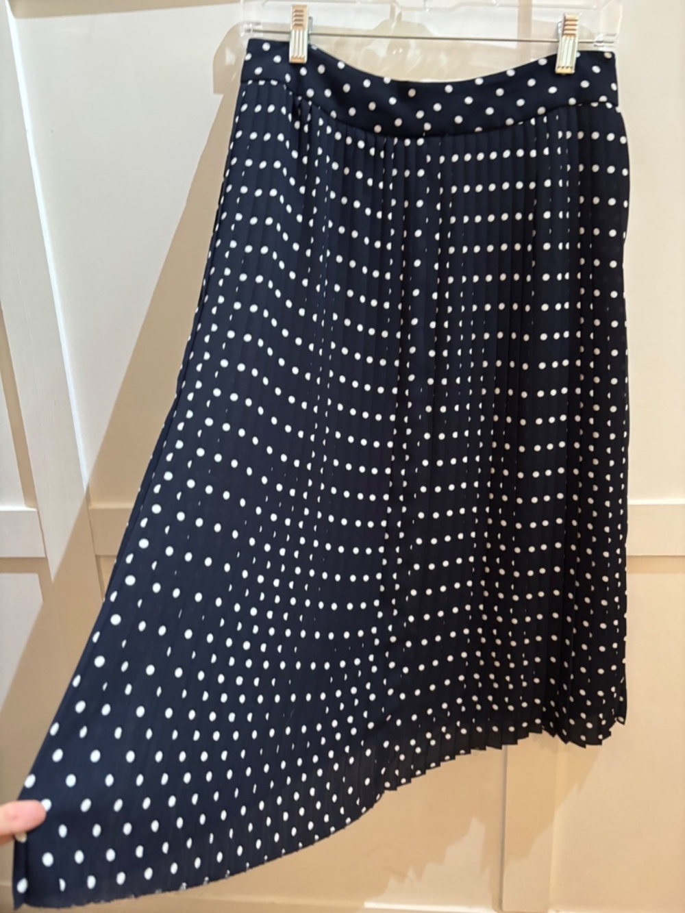 J Crew Navy Polka Dot skirt